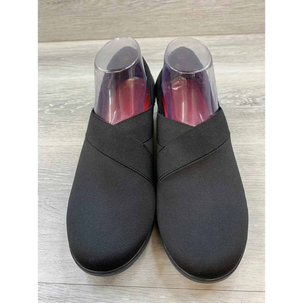 Crocs Women's Busy Day Stretch Skimmer Wedge Black Slip On 10 Casual Shoes